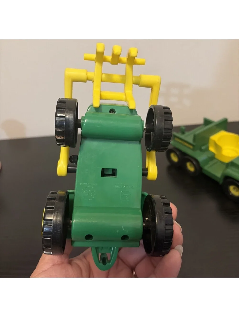 Toy John Deere Plastic Tractor And Gator With Little Drivers